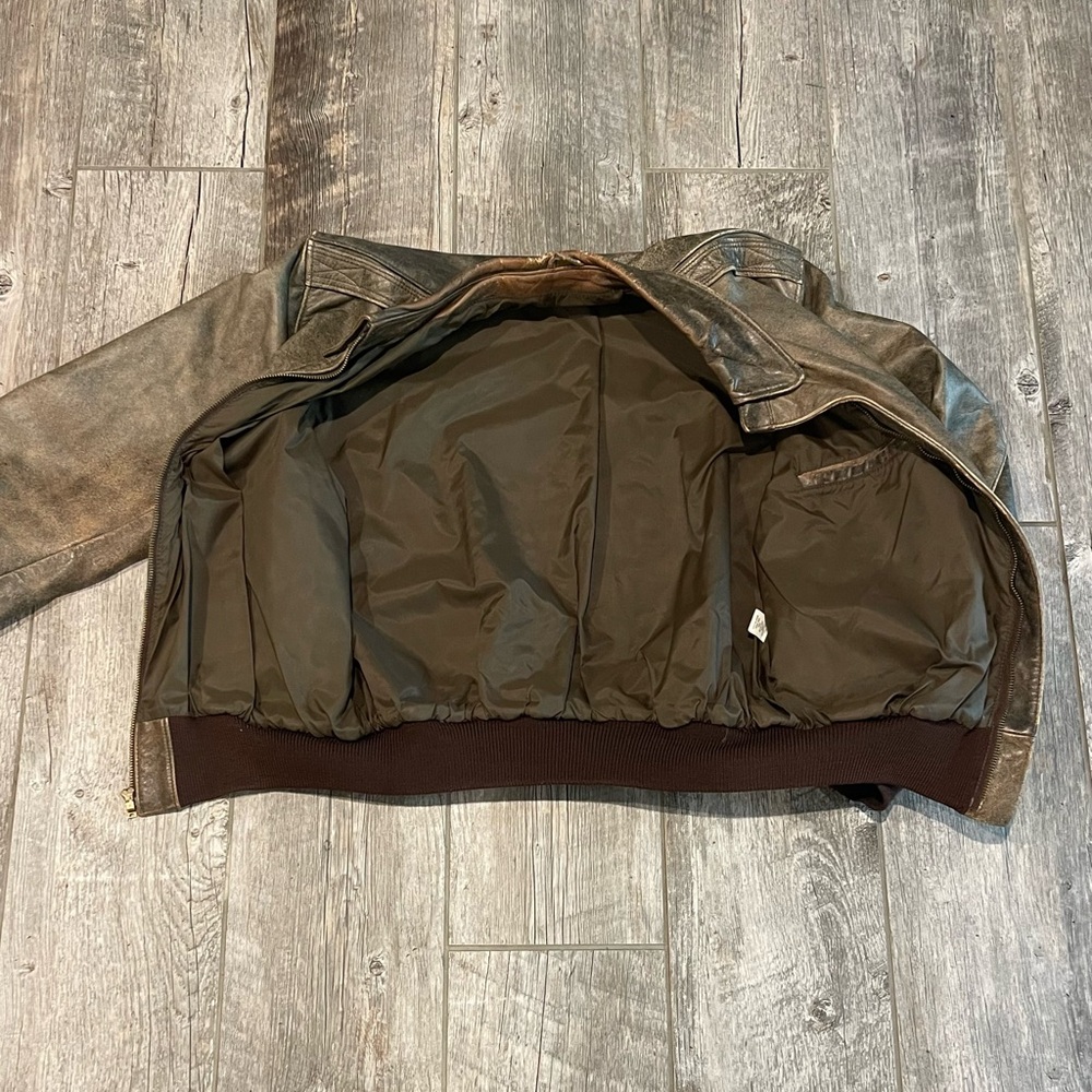 Banana Republic Distressed Leather Bomber Jacket - Picture 6 of 13